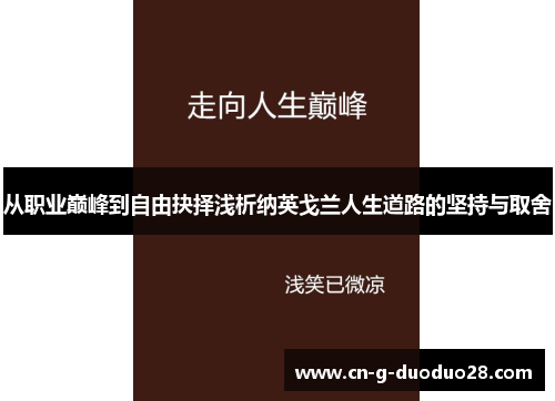 从职业巅峰到自由抉择浅析纳英戈兰人生道路的坚持与取舍